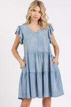 Load image into Gallery viewer, New Summer V-Neck Ruffled Cap Sleeve Mini Dress For Women – Fluttering, Trendy, Feminine, Elegant & Playful Style