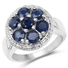 Load image into Gallery viewer, 2.10 Carat Genuine Blue Sapphire .925 Sterling Silver Ring