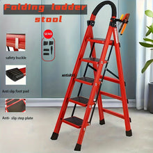 Load image into Gallery viewer, Folding 3/4-Step Ladder β Portable Steel Step Stool, Anti-Slip