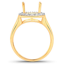 Load image into Gallery viewer, 0.51 Carat Genuine White Diamond 14K Yellow Gold Semi Mount Ring - holds 10x8mm Cushion Gemstone