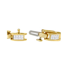 Load image into Gallery viewer, 10K Yellow Gold 2.0 Cttw Invisible-Set Princess Cut Diamond Rectangular Link Bracelet (I-J Color, SI2-I1 Clarity) - 7"
