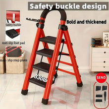 Load image into Gallery viewer, Folding 3/4-Step Ladder β Portable Steel Step Stool, Anti-Slip