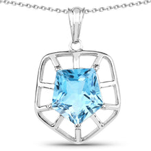 Load image into Gallery viewer, 7.60 Carat Genuine Blue Topaz .925 Sterling Silver Pendant