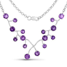Load image into Gallery viewer, 5.36 Carat Genuine Amethyst .925 Sterling Silver Necklace