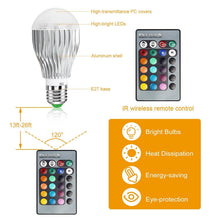 Load image into Gallery viewer, 9W LED Light Bulb E27 RGB Lamp