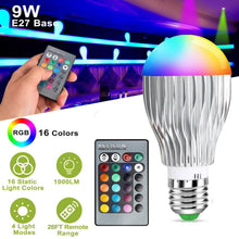 Load image into Gallery viewer, 9W LED Light Bulb E27 RGB Lamp