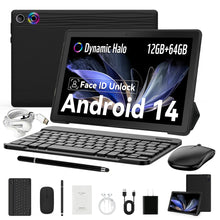Load image into Gallery viewer, A10L 10inch Tablet Android 14 12GB RAM 64GB ROM 1TB Expand WiFi6 Face Unlock HD IPS Screen Keyboard Mouse Stylus For PC Pad Gift