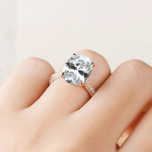 Load image into Gallery viewer, Anziw Rose Gold 5.0CT Wedding Ring 10x14mm Elliptical Big SONA Diamond Engagement Band Solid 925 Silver Luxury Women's Jewelry