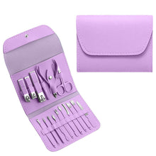 Load image into Gallery viewer, 16-Piece: Stainless Steel Professional Manicure Pedicure Facial Set Grooming Kit with Leather Case