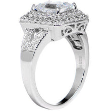 Load image into Gallery viewer, Sterling Silver Emerald Cubic Zirconia Ring -2.25 ct tw