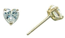 Load image into Gallery viewer, 14k Yellow Gold .80ct Basket Set Heart CZ Stud Earrings