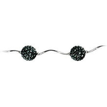 Load image into Gallery viewer, Sterling Silver Jet Crystal Ball Drop Necklace