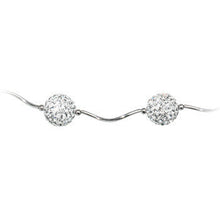 Load image into Gallery viewer, Sterling Silver Clear Crystal Ball Drop Necklace