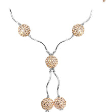 Load image into Gallery viewer, Sterling Silver Champagne Crystal Ball Drop Necklace