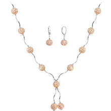 Load image into Gallery viewer, Sterling Silver Clear Champagne Ball Drop Necklace and Earring Set