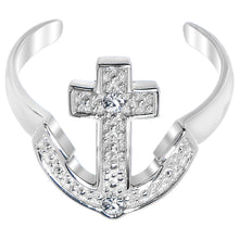 Load image into Gallery viewer, 925 Sterling Silver CZ Anchor Toe Ring