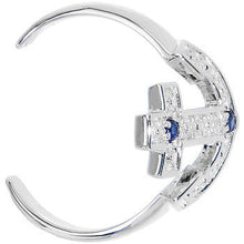 Load image into Gallery viewer, 925 Sterling Silver Blue CZ Anchor Toe Ring