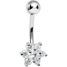 Load image into Gallery viewer, 925 Sterling Silver Cubic Zirconia Flower Belly Ring
