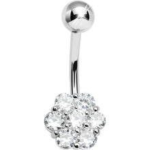 Load image into Gallery viewer, 925 Sterling Silver Cubic Zirconia Blooming Flower Belly Ring