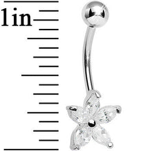 将图片加载到图库查看器,925 Sterling Silver Cubic Zirconia Lily Belly Ring