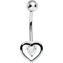 Load image into Gallery viewer, 925 Sterling Silver Cubic Zirconia Hollow Heart Belly Ring