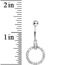 Load image into Gallery viewer, 925 Sterling Silver Cubic Zirconia Circle Charm Belly Ring