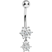 Load image into Gallery viewer, 925 Sterling Silver Cubic Zirconia Dangle Flower Belly Ring
