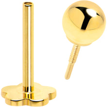 Load image into Gallery viewer, 14k Yellow Gold Flat Back Earring 20G 3mm Ball Floral Reversible