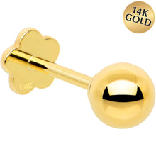 Load image into Gallery viewer, 14k Yellow Gold Flat Back Earring 20G 4mm Ball Floral Reversible