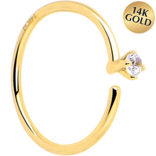 将图片加载到图库查看器,14k Solid Yellow Gold Bendable Nose Hoop 22G 5/16 with CZ