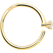 将图片加载到图库查看器,14k Solid Yellow Gold Bendable Nose Hoop 22G 5/16 with CZ