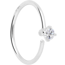 将图片加载到图库查看器,14k Solid White Gold Bendable Nose Hoop 22G 5/16 with 2mm CZ