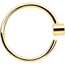 将图片加载到图库查看器,14k Solid Yellow Gold Bendable Nose Hoop 22G 5/16 with Bezel CZ