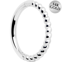 将图片加载到图库查看器,14k Solid White Gold Hinged Segment Ring Forward Facing Twisted 18G 5/16