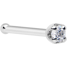 Load image into Gallery viewer, Solid 14k White Gold 1.5mm Cubic Zirconia Nose Bone