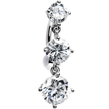 Load image into Gallery viewer, 16G Solid 14k White Gold Top Mount CZ Belly Ring