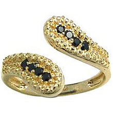 将图片加载到图库查看器,10K Yellow Gold Black Cubic Zirconia Wrap Toe Ring