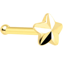 Load image into Gallery viewer, Solid 14K Yellow Gold Raised Star Nose Bone
