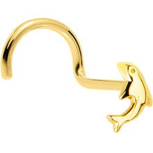 将图片加载到图库查看器,Solid 14K Yellow Gold Dolphin Nose Screw Ring