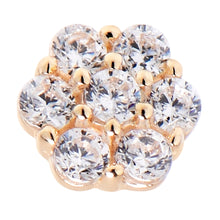 将图片加载到图库查看器,Solid 14K Yellow Gold Clear CZ Flower Nose Bone