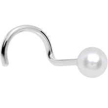将图片加载到图库查看器,Solid 14K White Gold 3mm Pearl Nose Screw Ring