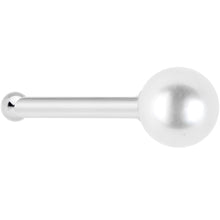 将图片加载到图库查看器,Solid 14K White Gold 3mm Pearl Nose Bone