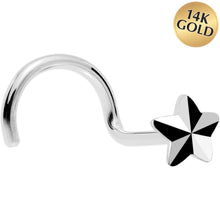 Load image into Gallery viewer, Solid 14K White Gold Raised Star Nose Screw Ring