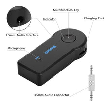 Load image into Gallery viewer, Car Bluetooth 5.0 Receiver 3.5mm Jack Wireless Bluetooth Transceiver Adapter For Car Kit Music Audio Aux A2dp Earphone Receiver