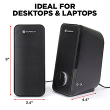 将图片加载到图库查看器,GOgroove SonaVERSE UB2 USB‑Powered 2‑Way Speakers (Blackout)