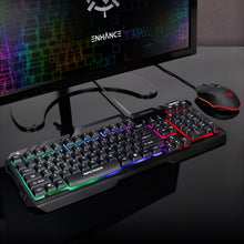 Load image into Gallery viewer, Enhance Infiltrate KL2 Membrane Gaming Keyboard – Multi-Color LED – Metal Build – Quiet Switches