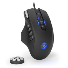 Load image into Gallery viewer, Enhance Theorem 2 MMO Gaming Mouse — 13‑Button, 4000 DPI, Black