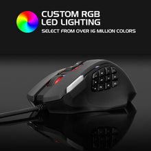 Load image into Gallery viewer, Enhance Theorem 2 MMO Gaming Mouse — 13‑Button, 4000 DPI, Black