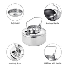 Load image into Gallery viewer, Fire Maple Antarcti Stainless Steel Backpacking Camping Kettle Bushcraft Gear Outdoor Durable Teapot High Quality S304 1L 295g