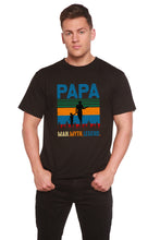 将图片加载到图库查看器,Papa Man, Myth, Legend Men's Bamboo Viscose/Organic Cotton Short Sleeve Graphic T-Shirt